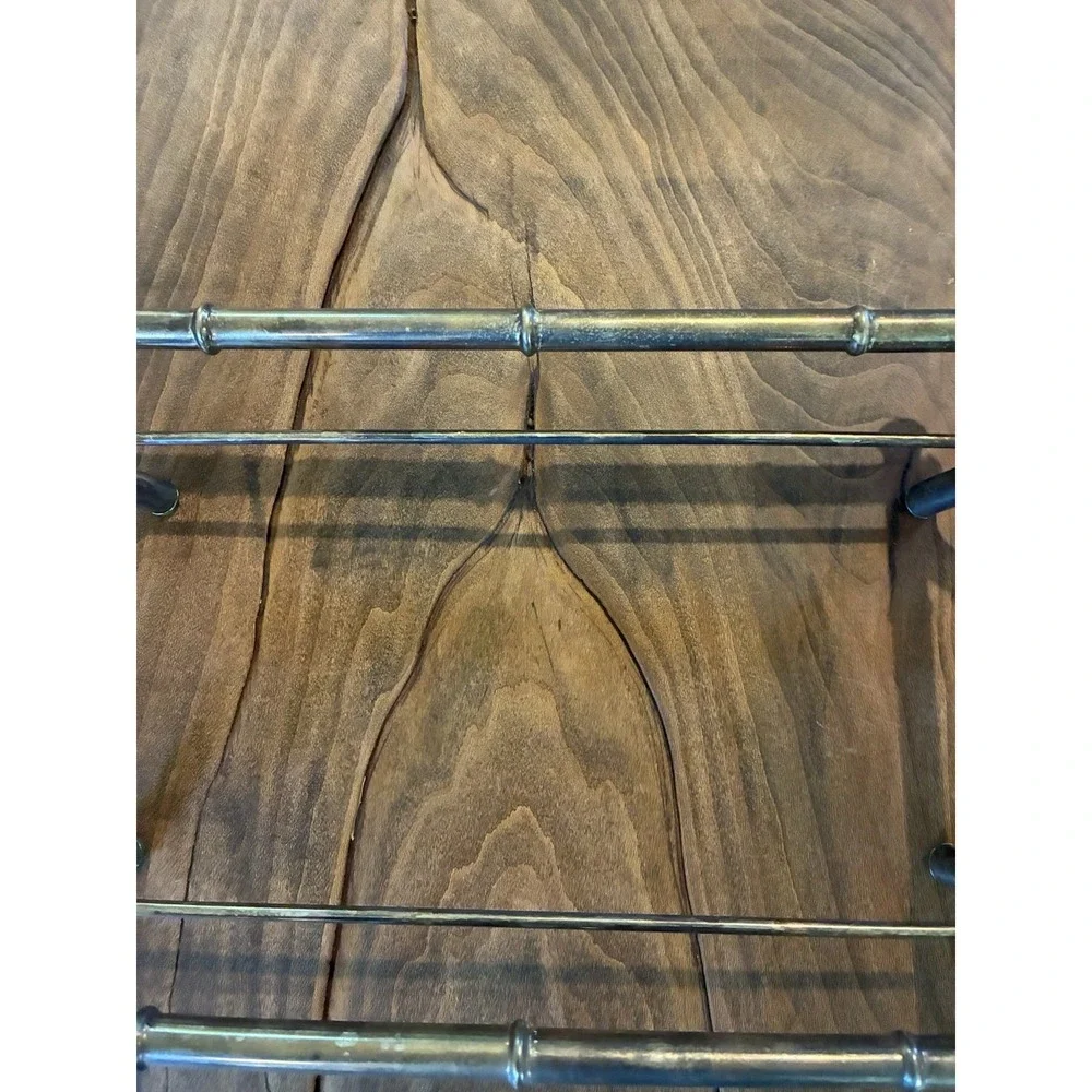 Maurice‎ Duchin Bamboo Silver Plated Serving Tray